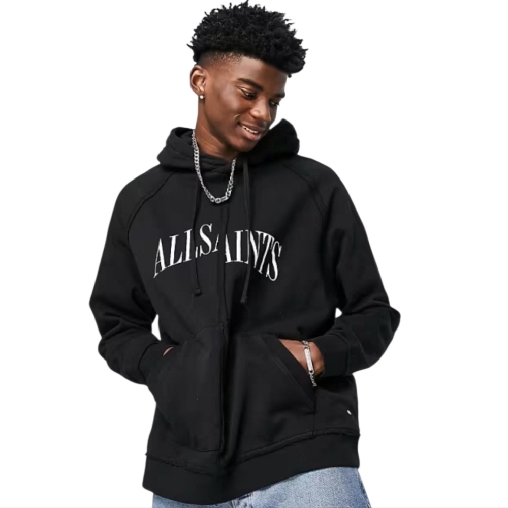 AllSaints Diverge logo zip up hoodie size S